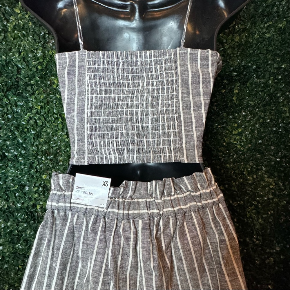 NWT‎ Express Matching Tank & Shorts/ Gray & White / XS/S - Picture 10 of 13